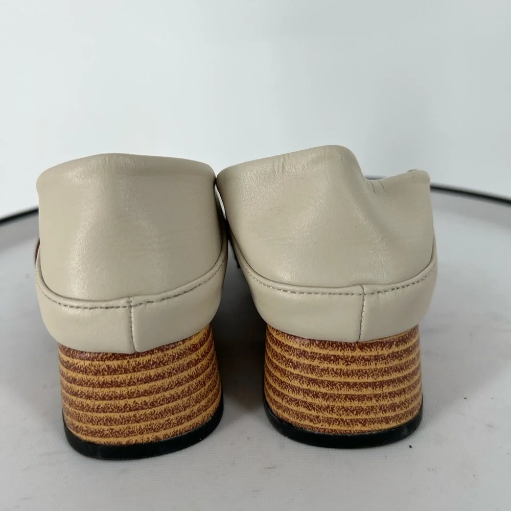 JEVA JOSS MARY JANE FLATS IN BUTTER SOFT VANILLA VEGAN LEATHER NWOT‎